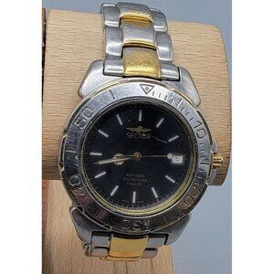 Sector Adv 4500 Mens Quartz Watch Vintage Diver 7" Two Tone Stainless Steel 38mm
